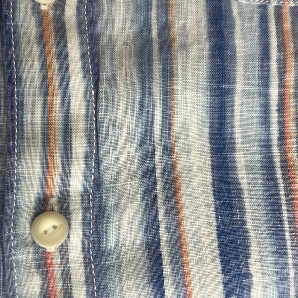 Tommy Bahama 100% Linen Striped Long Sleeve Button Down Pastel Loose Fit sz L - Picture 6 of 10